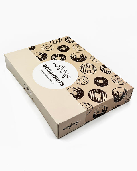 Box Donut 1-DZ Flat Printed (Doughnuts Brown) 125ct. Frankston
